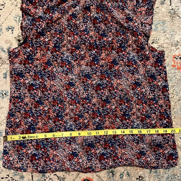 Banana Republic Blue Pink Ruffled Sleeveless Blouse - Picture 8 of 13